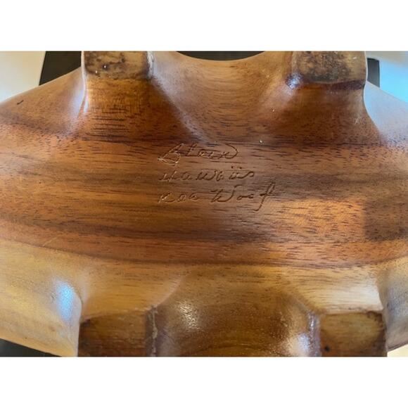 Vintage Blairwood Hawaiian Koa Wood Canoe Bowl MCM Fruit Holder 18" - Picture 4 of 6